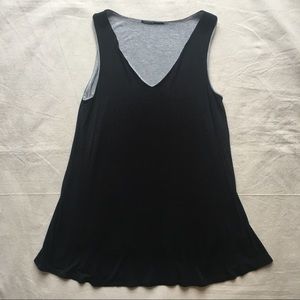 Capote Black/Grey Layered Sleeveless Top, Large